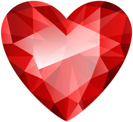 Download Red Diamond Heart Png Clipart - Transparent Heart Diamond Clipart