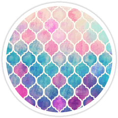 Download Hd Rainbow Pastel Watercolor Moroccan Pattern By - Transparent Moroccan Pattern Png