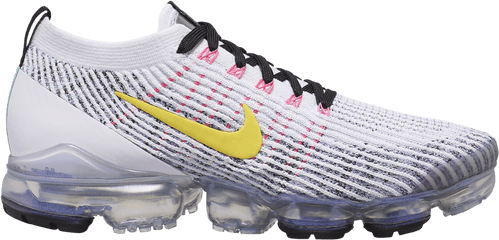 Nike Air Vapormax 30 White Dynamic Yellow Hyper Turquoise - Vapormax Flyknit 3 Blue Png