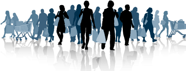 Download Shoppers - Groups Of People Shadow Png