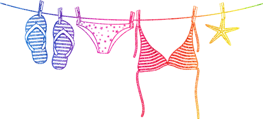 Clothes Line Bikini Summer Flip - Swimsuit Png