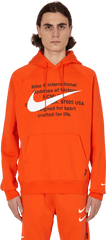 Nike Sportswear Hooded Sweatshirt - Nike Swoosh Hoodie Orange Png