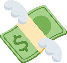 Money With Wings Emoji Clipart - Money Emoji Png