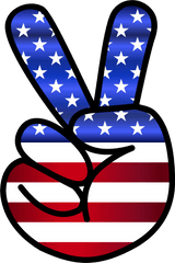 Us Flag Peace Hand Sign - American Flag Peace Sign Hand Png