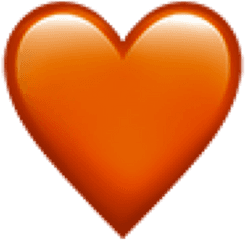 Orange - Ios Heart Emoji Orange Png