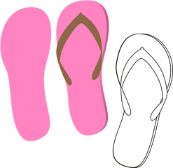 Flip Flops Clip Art Black And White - Single Flip Flop Clip Art Png