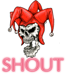 Mq Red Skull Joker Words Skulls - Skull With Jester Hat Png Skull With Jester Hat