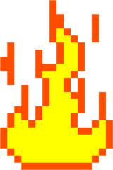 Pixel Fire Png Transparent Background - Fire Pixel Art Png