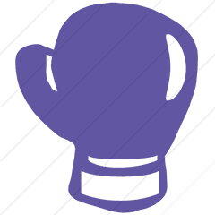 Simple Purple Classica Boxing Glove Icon - Icone Gant De Boxe Png