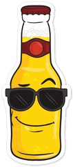 Sunglasses Clipart Emoji - Cartoon Of Beer Bottle Png