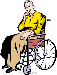 Old Man In A Wheelchair Drawing - Old Man In Wheelchair Clipart Png