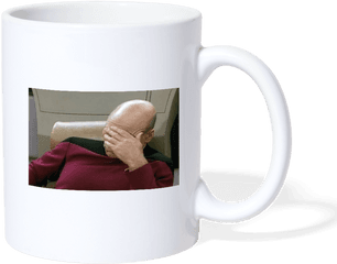 Captain Picard Facepalm Coffeetea Mug - Coffee Cup Png