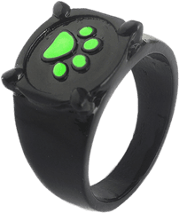 Miraculous Cat Noir Pawprint Ring - Black Cat Ring Png
