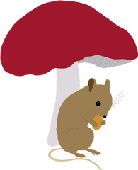 Field Mouse Under Toadstool Clipart - Rat Png