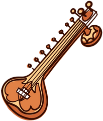 Musical Instrument Sitar Hand Drawn - Sitar Line Art Png