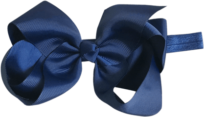 Navy Big Bow Baby Headband Png