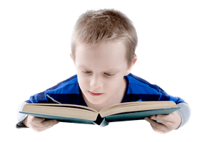 Boy Little Reading Book Free PNG HQ