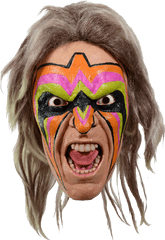 Wwe Ultimate Warrior Adult Size Halloween Mask - Wwe Ultimate Warrior Mask Png