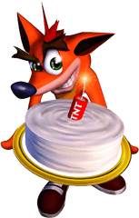 Crash Bandicoot Png Clipart - Crash Bandicoot With Cake