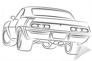 Muscle Car Drawing Wall Mural U2022 Pixers - We Live To Change Muscle Car Drawing Png