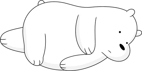 Line Art - Tired Ice Bear We Bare Bears Png