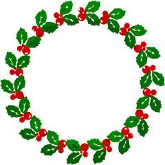 Christmas Holly Leaf Plant For Border - Holly Wreath Clip Art Png