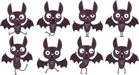 Spooky Bats For Halloween - Tenstickers Cartoon Png