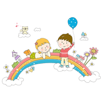 Rainbow Information Whiteboard Child Cartoon Interactive - Free PNG
