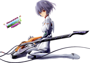 Png Ayanami Rei - Anime Girl Guitar