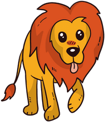 Cute Lion King Tongue Mane Tail Flat - Transparent Png U0026 Svg Juba Do Leao Desenho