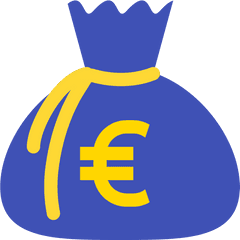 Money Clipart Blue - Icon Money Bag Euro Png