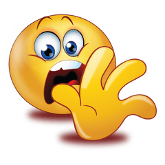 Frightened Scared Face With Stop Hand Emoji - Scared Emoji Png