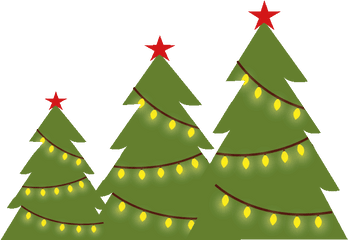 Three Christmas Trees Clipart - Three Christmas Trees Clipart Png