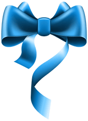 Download Hd Bow Tie Neck Ribbon Blue - Transparent Background Blue Bow Clipart Png