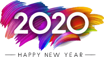 New Year Text Font Line For Happy 2020 Carol - Free PNG