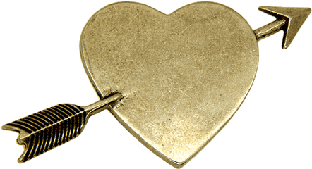 Heart Arrow Antique Gold - Godertme Png