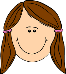 Brown Hair - Sad Girl Face Cartoon Png