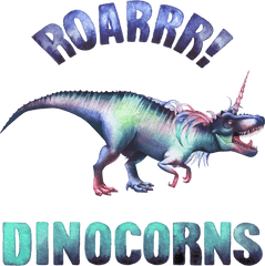 Magical Fantasy Tyrannosaurus Rex With - Dinosaur With Unicorn Horn Png