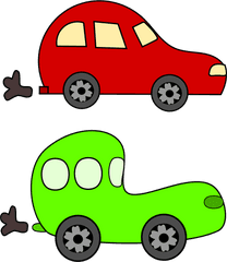 Car Cartoon Clip Art Clipart Green And - Red And Green Cars Clipart Png