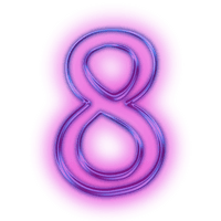 Neon Number PNG File HD