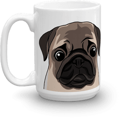 Download Hd Pug Face Coffee Mug - Pug Png