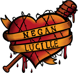 Negan Lucille Blood Heart - Png Bloody Love