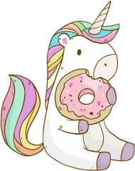 Download Cute Tumblr Donut Drawing Png - Unicorn Eating A Donut