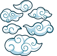 Drawing Chinese Cloud Transparent Png - Japanese Style Clouds