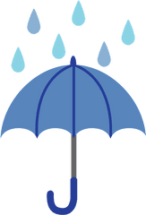 Umbrella In The Rain Clipart - Umbrella With Rain Clipart Png