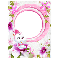 Cuteness Pink Frame Flower Cartoon Free HQ Image - Free PNG