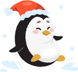 Penguin Animal Cute Christmas Cartoon Bird Illustration - Happy Png