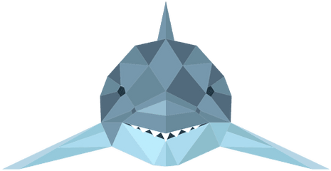 Shark Fin Tail Tooth Low Poly - Shark Face Low Poly Png