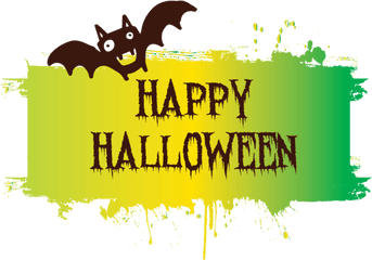 Halloween Logo Cartoon Green For Happy - Dig The Beach Png