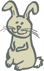 Funny Easter Bunny Clipart - Rabbit Doodle Png